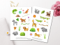 Preview: Cute Jungle Animals Sticker Set